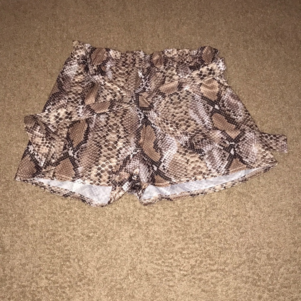 Snake print shorts